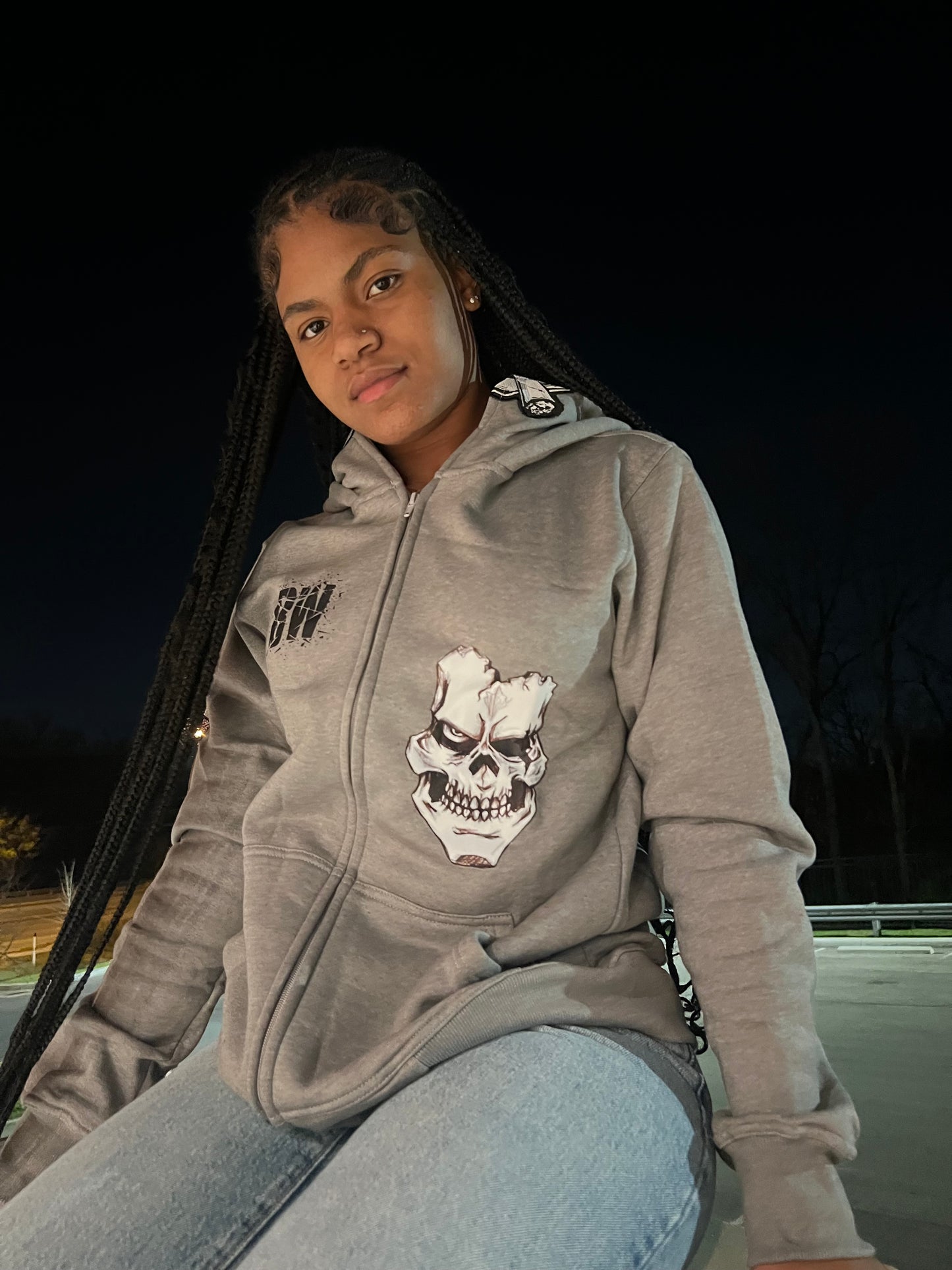 SKELETON FULL-ZIP UP HOODIE