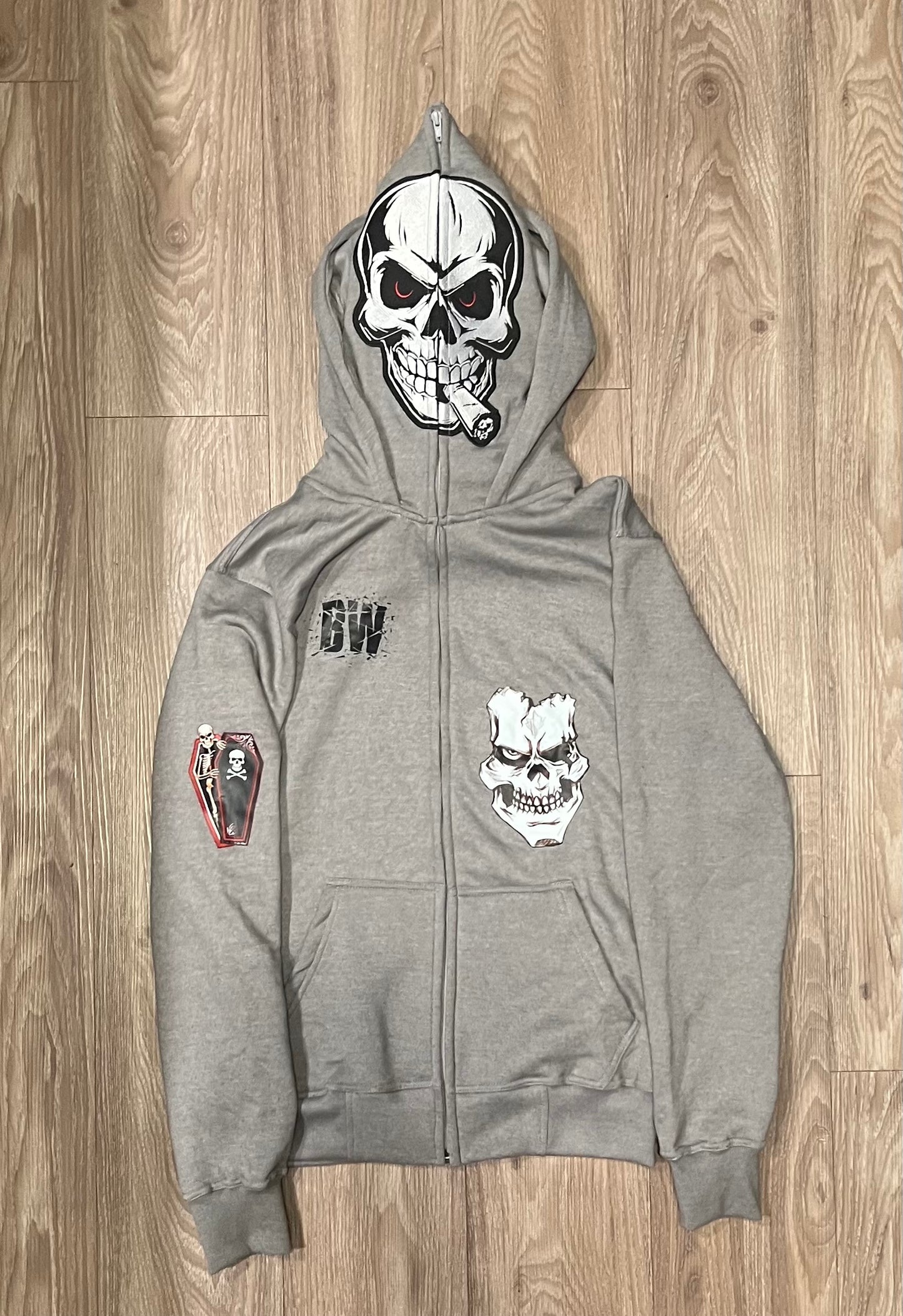 SKELETON FULL-ZIP UP HOODIE