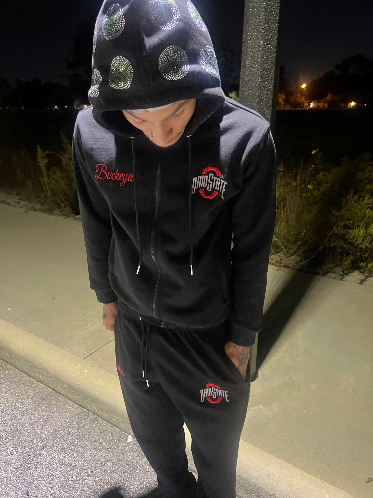 BLACK OSU SWEATSUIT