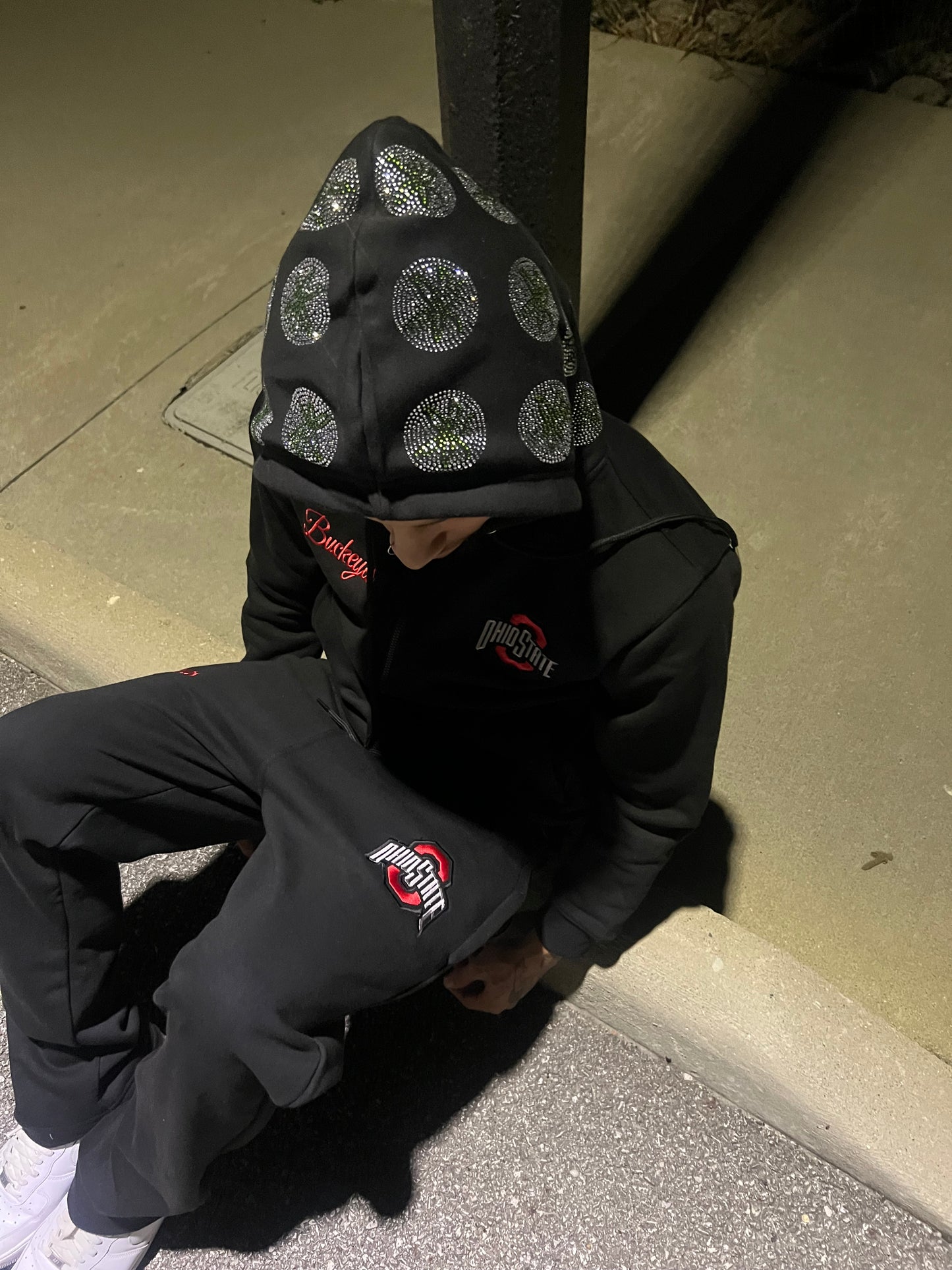 BLACK OSU SWEATSUIT