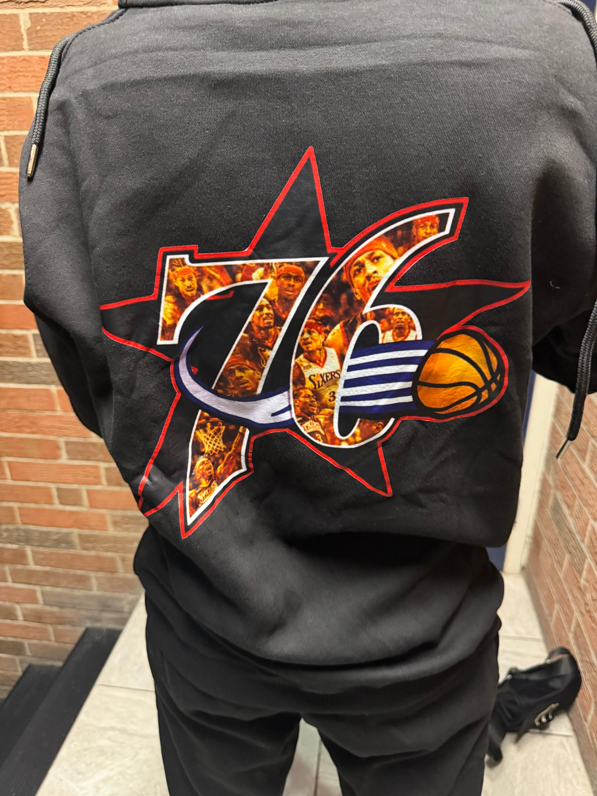 Black 76ers sweatsuit