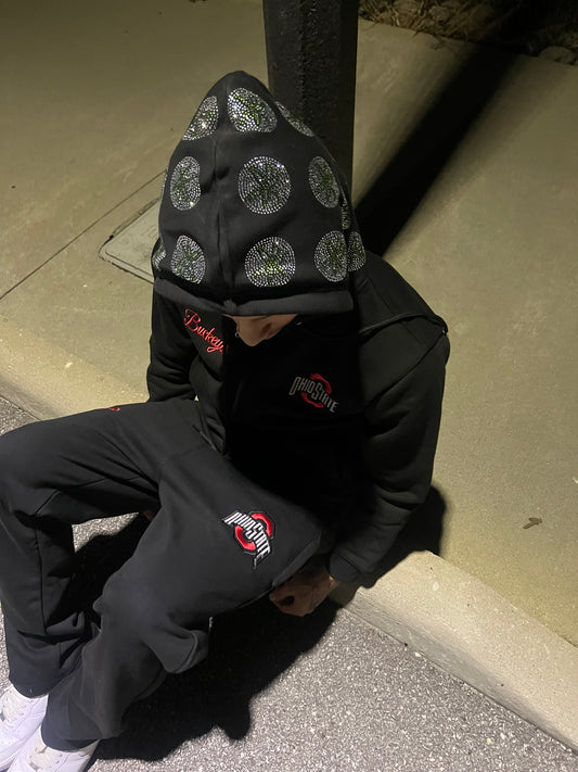 BLACK OSU SWEATSUIT